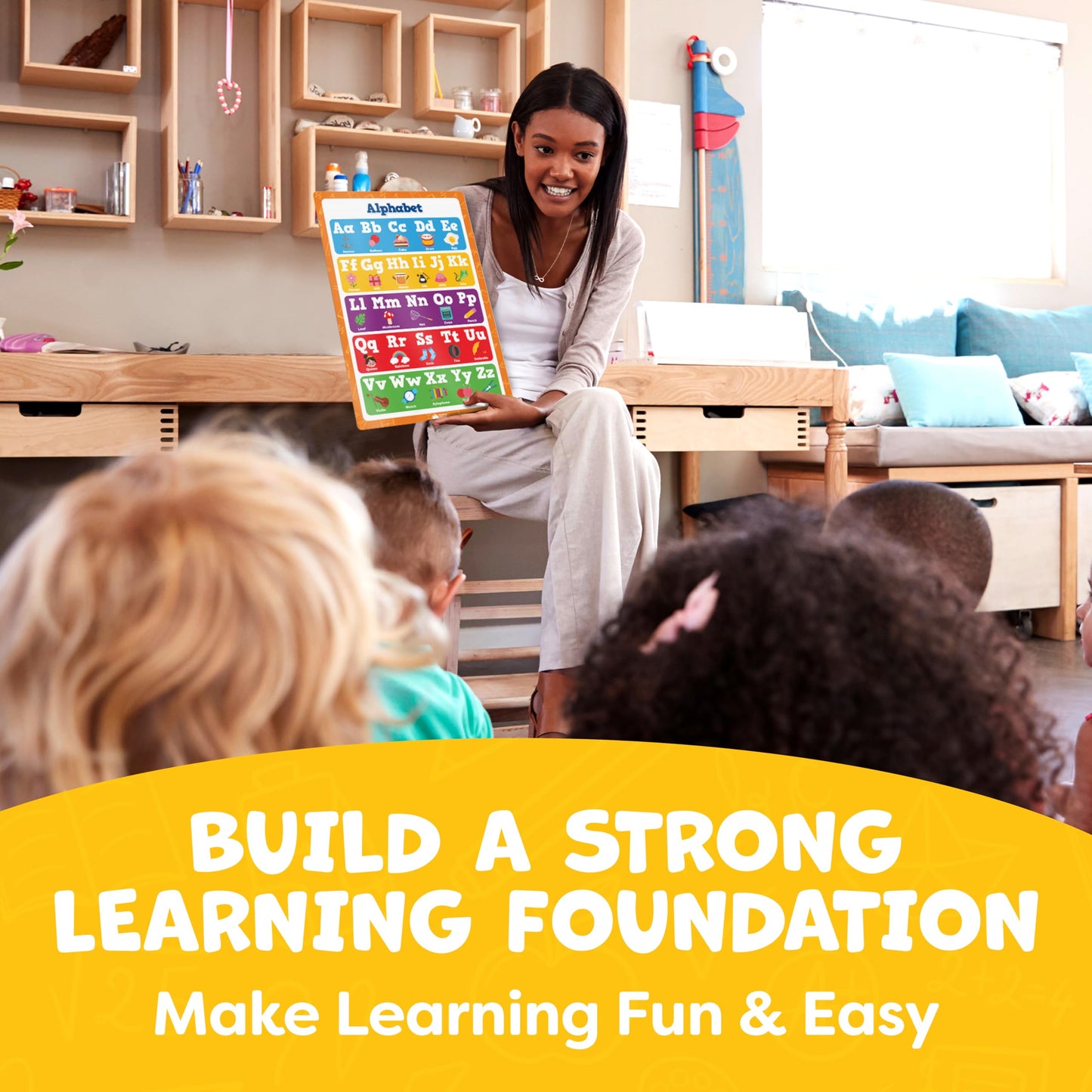 Classroom Educational Posters - 20pcs 16” x 11” - Teacher Classroom Must Haves Supplies Essentials - ABC Alphabet Poster School Supplies - Elementary Kindergarten Preschool Learning Activities