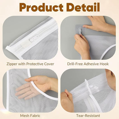 Hanging Laundry Hamper Bag, 30x20 Inch Foldable Wall Hanging Laundry Bag