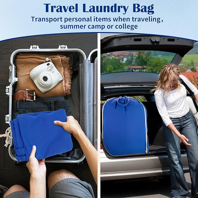 Laundry Bag with Handles & Drawstring Closure 27.6”Wx35"H, Thick Laundry Bag