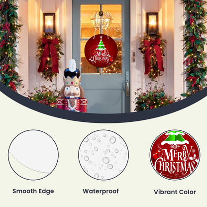 AceSubli 10 Pcs Sublimation Door Hanger Blanks 8 Inch, Round Metal Sublimation Sign Blanks, Aluminum Sublimation Ornament Door Hanger Metal Sign Blank for Yard Home Christmas Halloween Decor