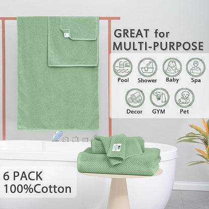 VOOVA & MOVAS Green Towels for Bathroom