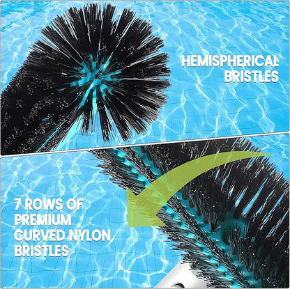 Swimming Pool Brush Head with Round Ends, 17.5" Heavy Duty Aluminum Back Head
