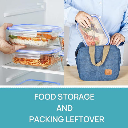 Vtopmart 5 Pack 35oz Glass Food Storage Containers