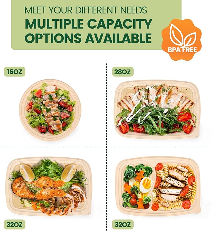 100 Piece Meal Prep Containers Reusable