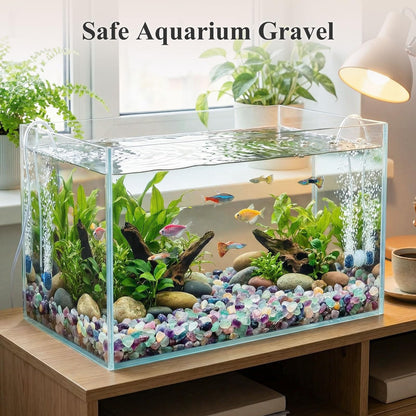JOHOUSE Quartz Crystals, Crushed Chips Tumbled Polished Stones, Assorted Irregular Shaped Decorative Rocks, Succulent Pebbles for Indoor Plants, Aquarium Betta Fish Tank Gravel, Vase Filler 0.2"-0.5"