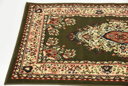 Unique Loom Reza Collection Traditional Persian Style Area Rug, 2 ft 7 in x 10 ft, Olive/Ivory