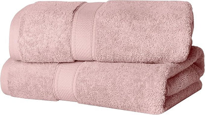SUPERIOR Egyptian Cotton Pile Bath Towel Set of 2, Ultra Soft Luxury Towels