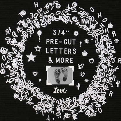 Letters for Letter Board Letters Only, 3/4 inch White Message Board Letters for Felt Letter Board Signs (398 pcs), 0.75” Pre Cut Plastic Letterboard Letters Numbers Symbols for Changeable Menu Board
