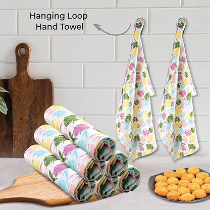 Urban Villa Collection Kitchen Towels Tulip Flowers Multi Color Premium Quality