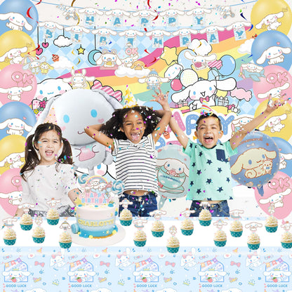 Birthday Party Decorations, Party Supplies Include Banner, Backdrop, latex Balloons, Hanging Swirls, Foil Balloon, Cake Cupcake Toppers, Tablecloth