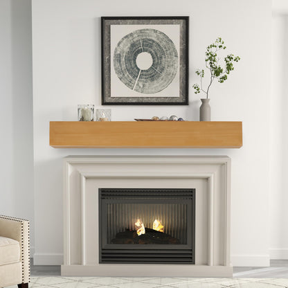 Mederlo 48"×9"×6" Rustic Wood Fireplace Mantel | Wall-Mounted & Floating Shelf for Home Decor