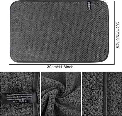 KinHwa Microfiber Hand Towels for Bathroom Soft and Absorbent Face Towels Grey