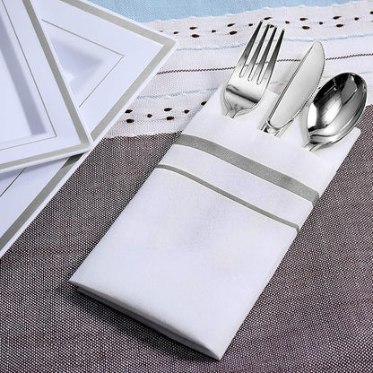 FOCUSLINE 200 Linen Feel Disposable Bathroom Napkins, Soft and Absorbent Paper