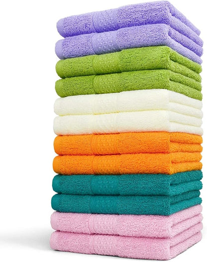 Cleanbear Ultra Soft Hand Towels 12 Pack 6 Colors 100% Cotton Hand Towel Set
