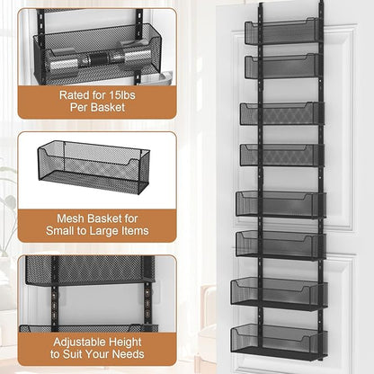 Over The Door Organizer, 8-tier Metal Door Organizer Hanging