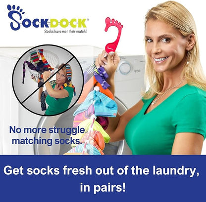 Sock Laundry Solution for Washing Drying & Storing Socks in Pairs, Clip & Hold