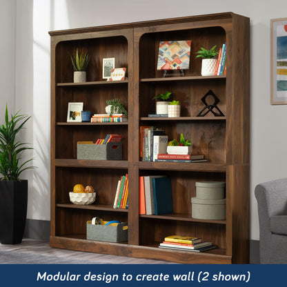 Sauder Select 5-Shelf Bookcase, in a Grand Walnut Finish