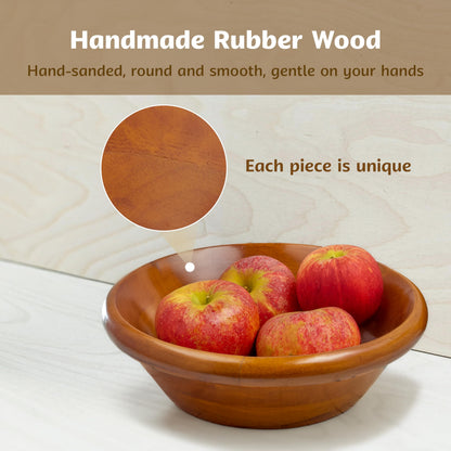 VieWood Wooden Salad Bowls, 8 Inch Set of 4 Wood Bowls for Serving Food, Salad, Dessert, Home Decor, Food Safe - Lightweight, Sturdy & Durable