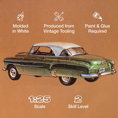 AMT Skill 2 Model Kit 1951 Chevrolet Bel Air 2-in-1 Kit Retro Deluxe Edition 1/25 Scale Model
