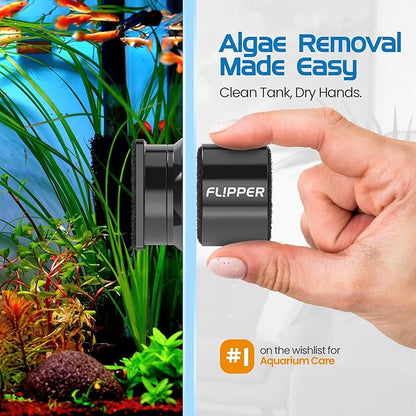 FL!PPER Flipper Pico 2 in 1 Magnetic Algae Scrubber Scraper Aquarium Fish Tank Cleaner - Black