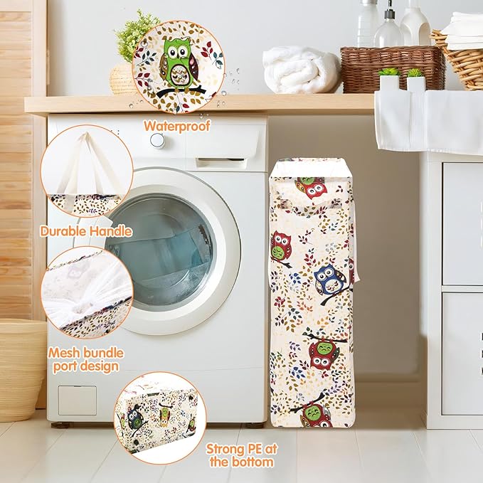 Odonata Slim Laundry Hamper Handles Collapsible Laundry Basket Thin Dirty