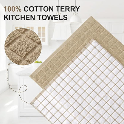 Homaxy Premium Cotton Kitchen Towels 16"x 28", Large Natural Ring Spun 390 GSM
