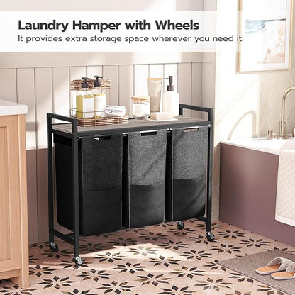 HOOBRO Laundry Sorter 3 Section, Laundry Hamper