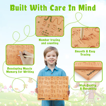 Montessori Alphabet Tracing Board, ABC Writing Practice Toy for Ages 3-5