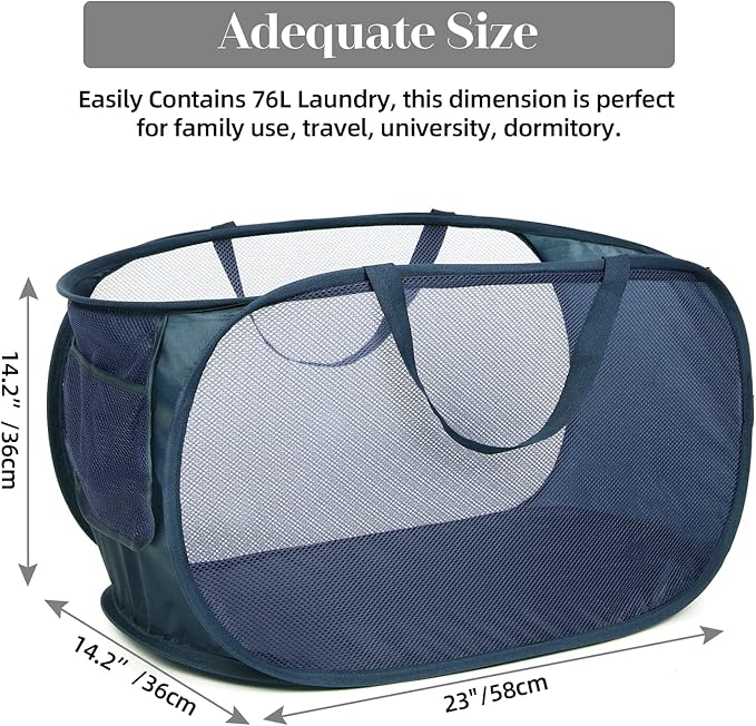 4 Pack Collapsible Laundry Baskets, Foldable Laundry Basket