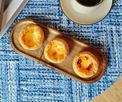 VSUINGO Small Wooden Oval Tray (11.3 x 4.1 inch) 3 Pack, Mini Serving Tray for Coffee Tables, Dessert, Snack, Fruit, Acacia Wood Platter for Vegetable, Decor Restaurant