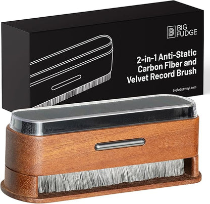 Big Fudge Vinyl 2-in-1 Wooden Record Cleaning Brush