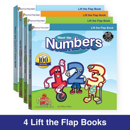 Preschool Prep Pack: Meet The Letters Numbers, Shapes & Colors Big Set! - Bundle with Flashcards, Coloring, Board, & Flap Books, Basic Skills Workbook, & Video Downloads!