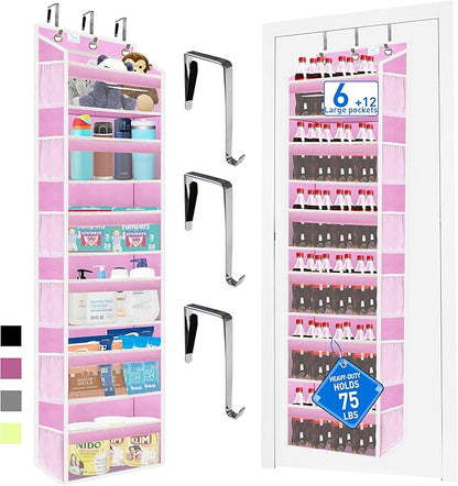 over the door organizer, Solid Bamboo Board 6-Tier Heavy Duty 75LB, 12 Side