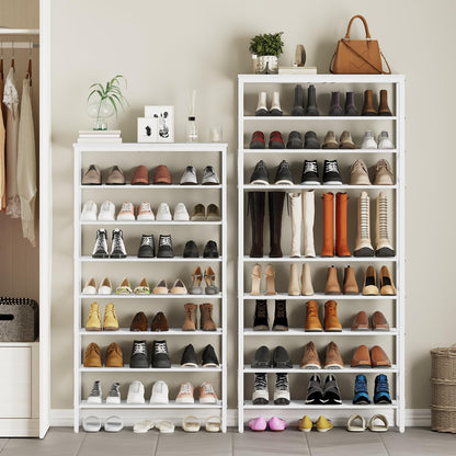 YATINEY 8 Tier Shoe Rack, Shoe Storage Organizer, Large Capacity Shoe Shelf Holds 32 Pairs of Shoes, Sturdy and Stable, for Entryway, Hallway, Closet, Dorm Room, White SS08WW