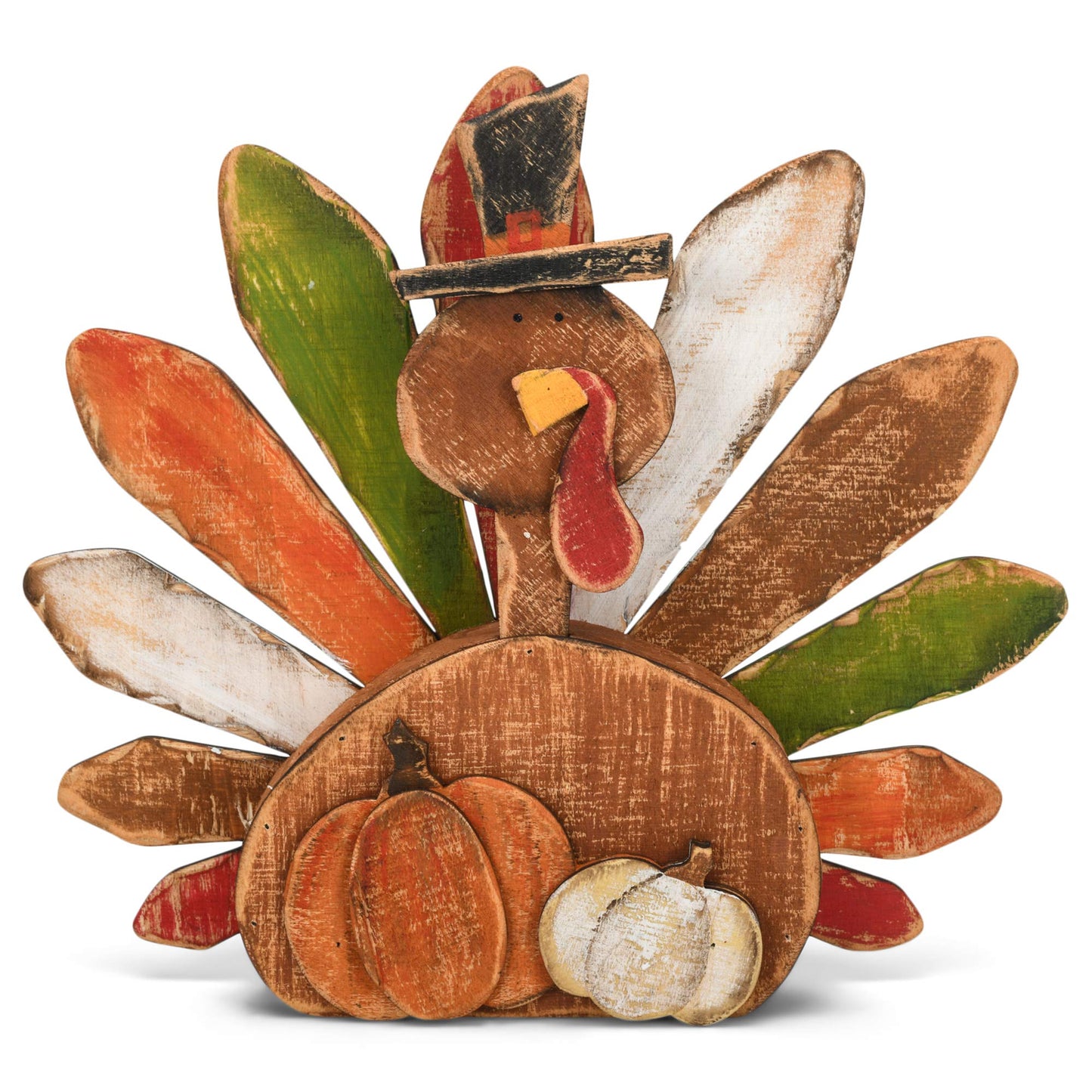 Transpac Rustic Distressed Brown Turkey 12.5 x 14 Wood Decorative Tabletop Figurine