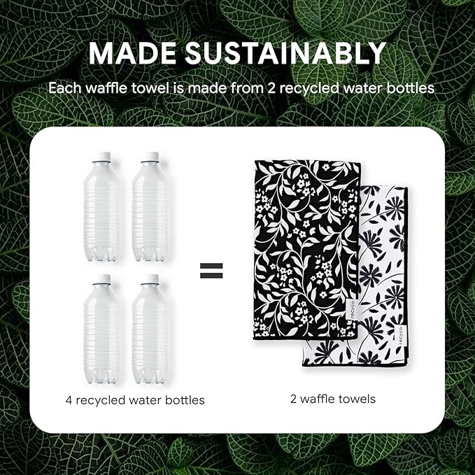 RECYCO Waffle Kitchen Towel Set of 2