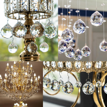 LOULIQIGIFT 24Pcs Clear Crystal Ball Prism 2026 Hanging Ornaments Chandelier Crystal Parts Rainbow Maker for Wedding Party Birthday Mothers Day Decoration (20mm)