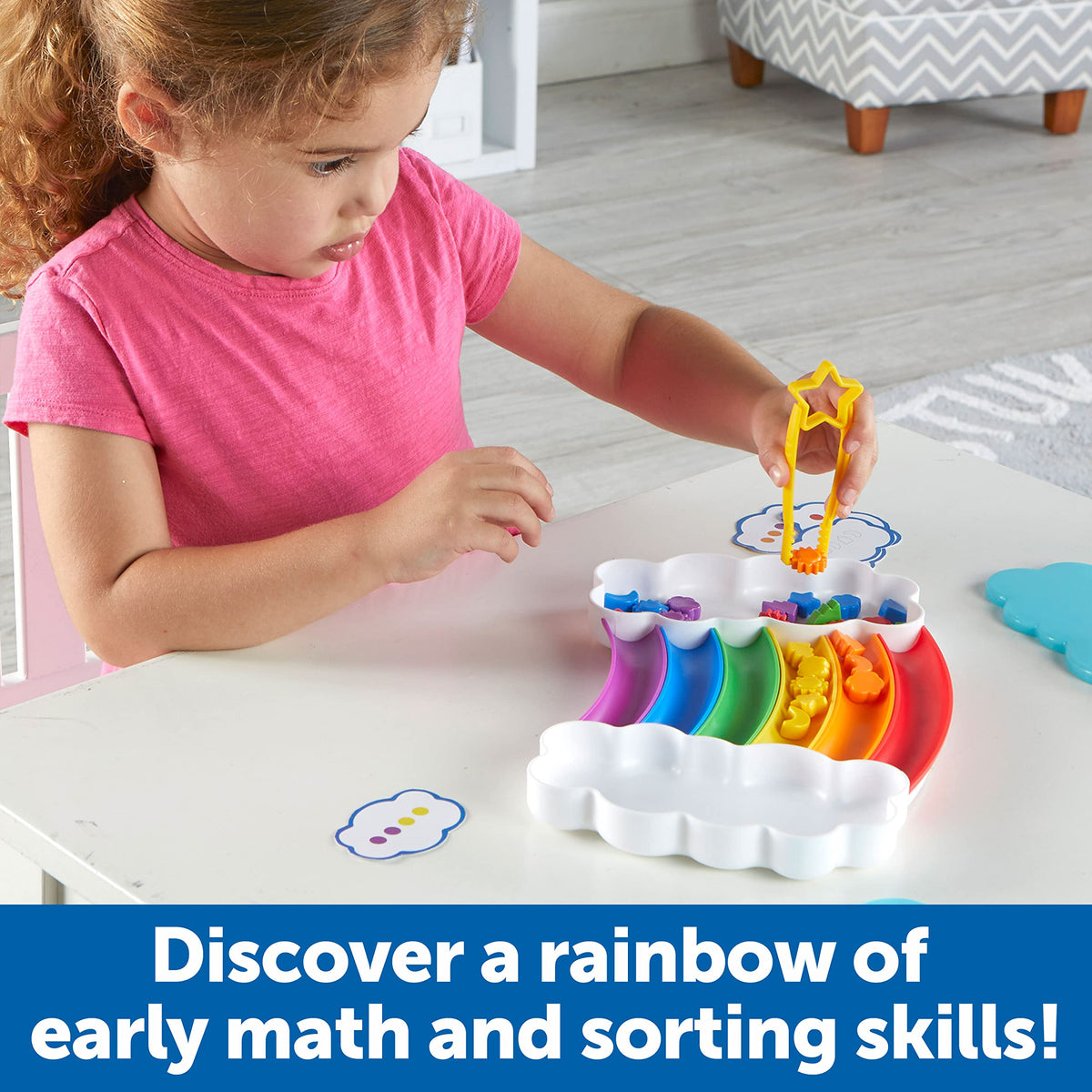Learning Resources Rainbow Sorting Set , fine motor, sorting, patterning & addition skills, Toddler Educational Toys, sensory tray