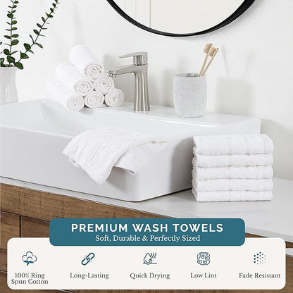 Casa Platino White Washcloths 12 Pack