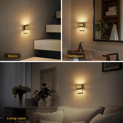 JandCase LED Night Light, [2 Pack] Night Lights Plug into Wall with Dusk to Dawn Sensor, Dimmable Plug in Night Light, Adjustable Brightness, 3000K Soft White Nightlight for Bedroom Bathroom Hallway