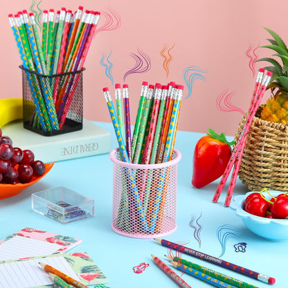 60 Pcs Scented Pencils Bulk for Kids Inspirational Motivational Cute Fun Fruit Wood Smelly Graphite Pencils with Erasers for School Classroom Office Students Girls Boys Gifts Supplies