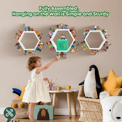 MITREL for Tonies Shelf Magnetic – Wooden Tonies Storage Shelf, Tonie Box Shelf with Tonies Holder, Wall Mounted Tonies Organizer for Kids Room (White)