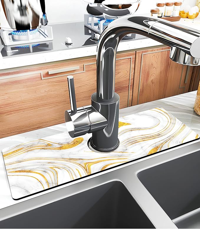 Kitchen Sink Splash Guard Faucet Mat Super Absorbent Fast Drying Mat Sink