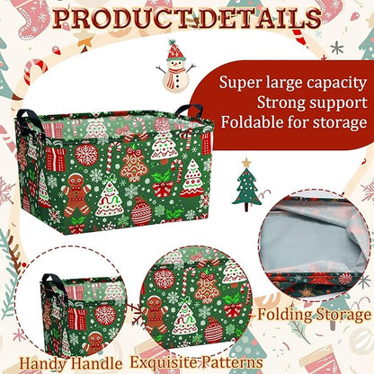 4 Pack Christmas Storage Bin Collapsible Large Christmas Storage Baskets