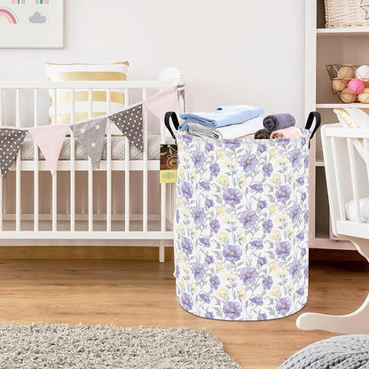 HUNRUNG Laundry Hamper, Large Canvas Fabric Lightweight Storage Basket Toy
