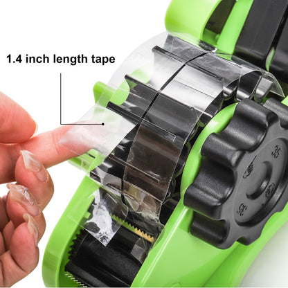 DEAYOU Multi-Roll Heat Tape Dispenser, 1" and 3" Double Reel Cores Sublimation Tape Dispenser for Pre-Cut Heat Transfer Tape, Semi-Automatic Desk Packaging Tape Dispenser with Compartment Slot, Green