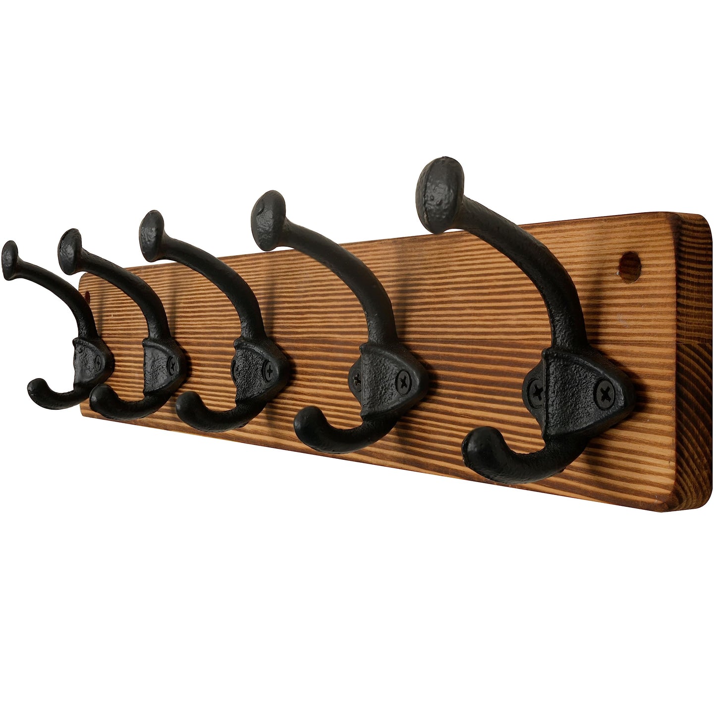 WEBI Rustic Coat Rack Wall Mount,5 Cast Iron Coat Hooks Wall Mounted Coat Hanger Heavy Duty Antique Vintage Hooks for Hanging Jacket,Clothes,Brown