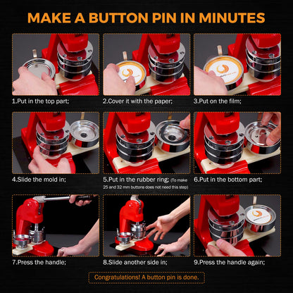BEAMNOVA 100 Sets of Metal Button Supplies Blank 37mm / 1.46 in (Approx. 1-1/2 inch) for Button Maker Machine, Slick Metallic Back, Badge Making Parts Round DIY Pin Maker