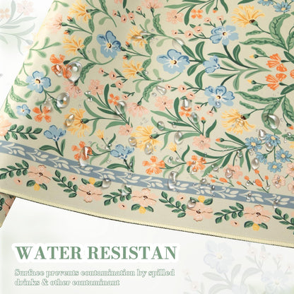 iCasso Desk Matt for Desktop, Desk Pad Mat, Green Floral Computer Mat for Keyboard and Mouse, XXL Large Mouse Pad, Anti-Slip Big Mousepad with Stitched Edges (Green)