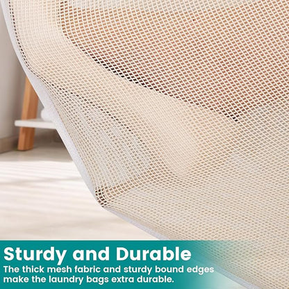 6Pcs Durable Cotton Mesh Laundry Bags